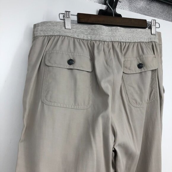 St John grey / nude drawstring waist lightweight track pants pockets size 12 - Picture 9 of 15
